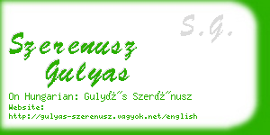 szerenusz gulyas business card